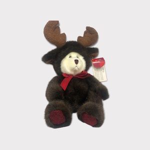 Russ Berrie Plush Teddy Bear BROOSE Moose Costume Sparkle Feet Christmas Holiday